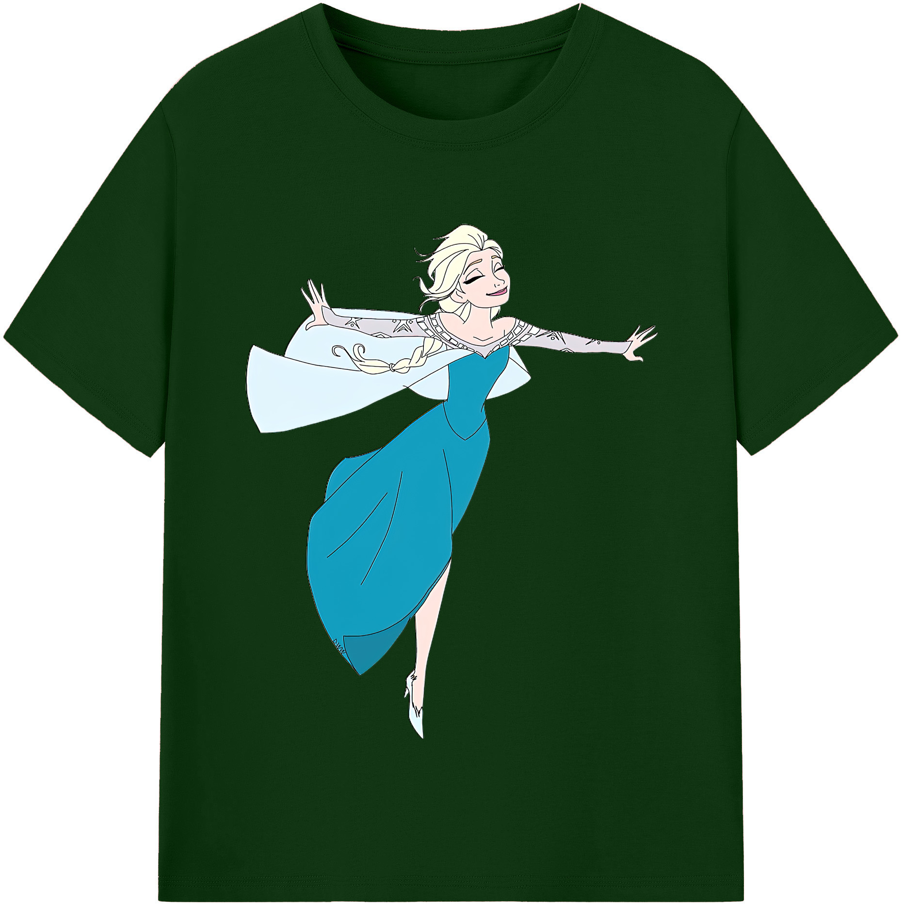 （画像用） アナと雪の女王 アンナ エルサ Frozen Anna Elsa 綿100％半袖Tシャツ（フロントプリント）